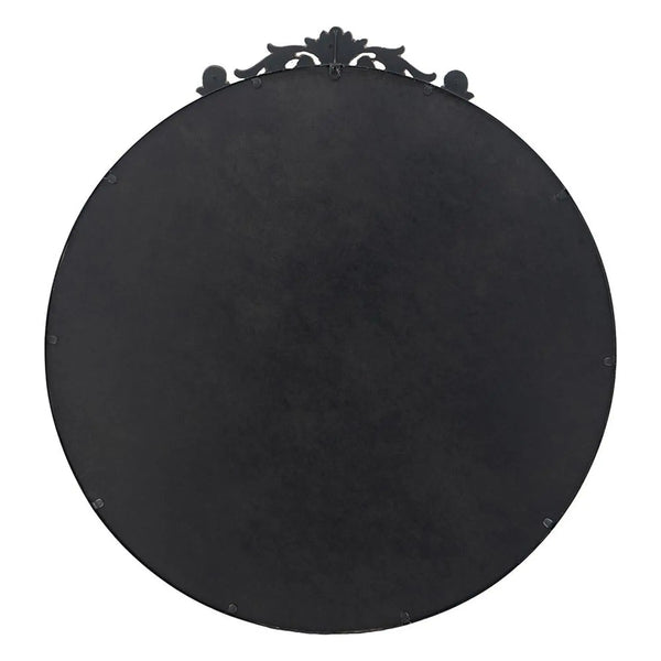 39" Black Crowned Top Iron Framed Accent Mirror Homeroots Bed & Bath