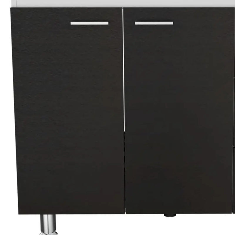 39" Black Wood Gloss Finish Door Accent Cabinet With Three Drawers Homeroots Kitchen & Dining