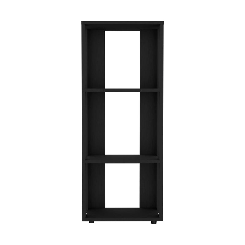 39" Black Wood Three Tier Bookcase Homeroots Office