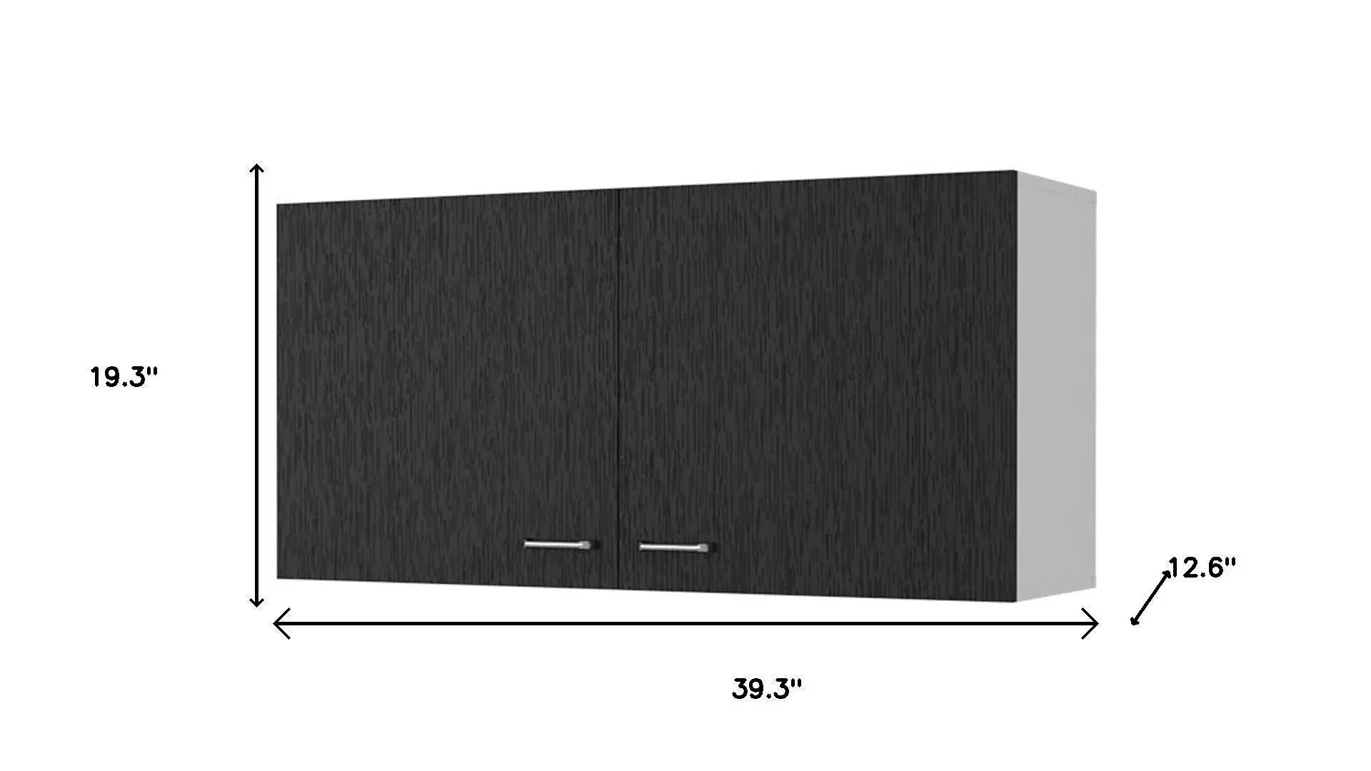 39" Black Wood Wall mounted Accent Cabinet Homeroots Kitchen & Dining