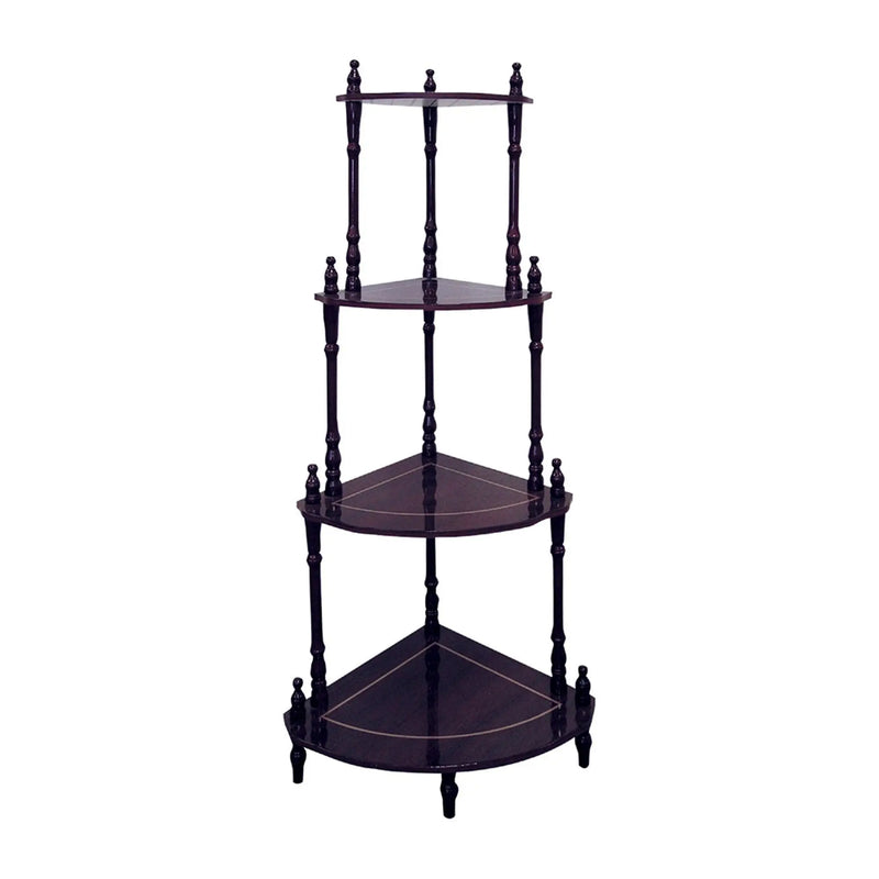 39" Brown Wood Four Tier Corner Bookcase Homeroots Office