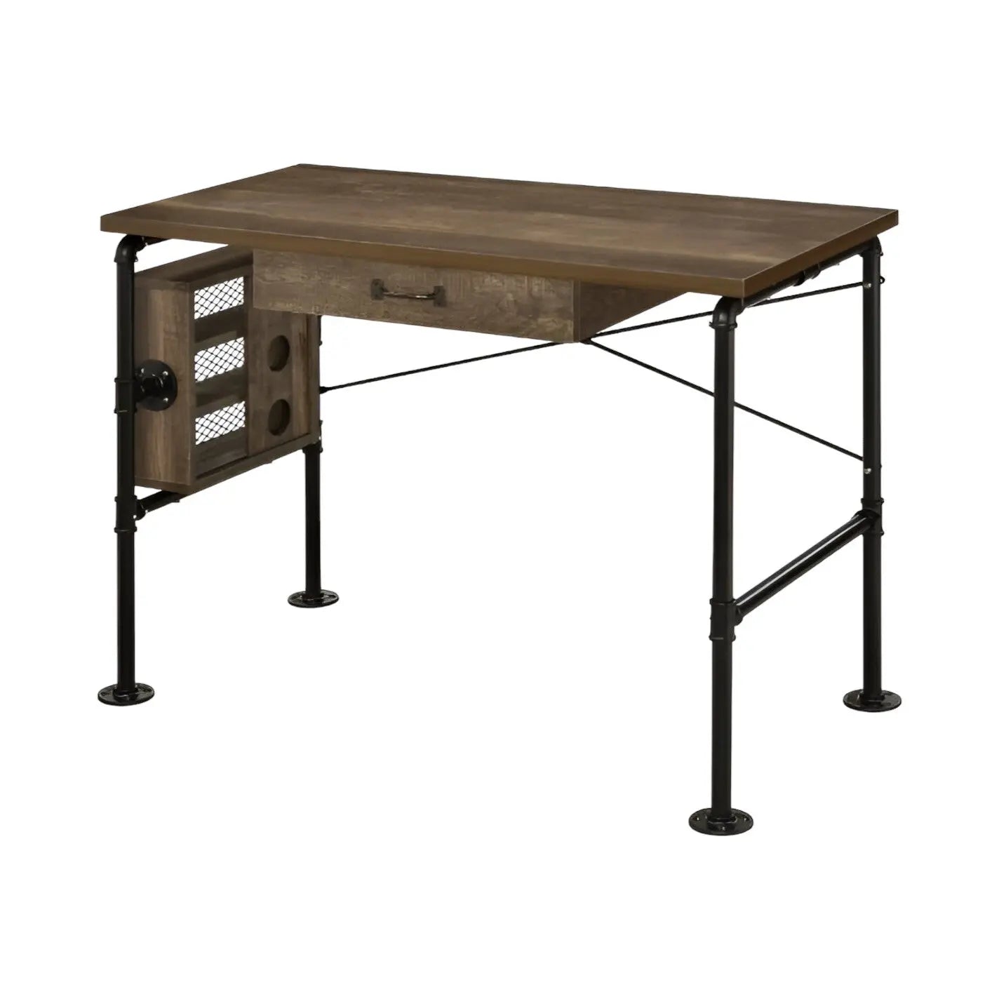 39" Brown and Black Writing Desk Homeroots Office