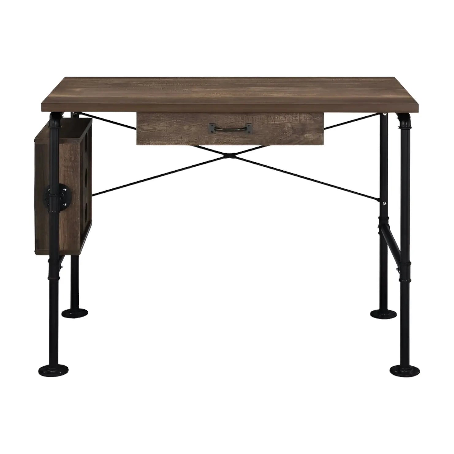 39" Brown and Black Writing Desk Homeroots Office