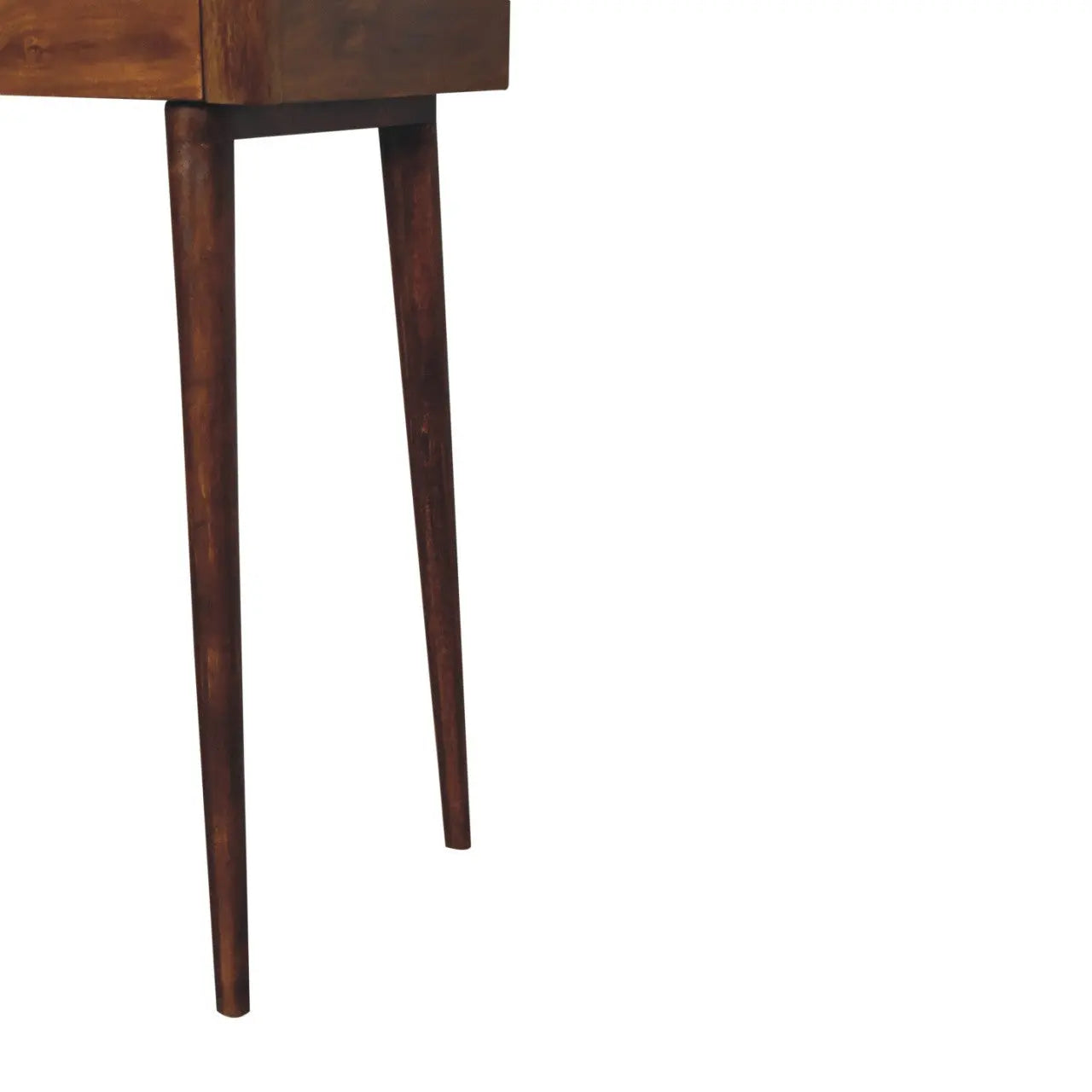 39" Chestnut Solid Wood Console Table With Shelf And Two Drawers Homeroots Living Room