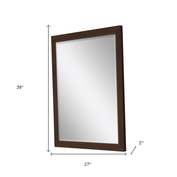 39" Dark Brown Framed Accent Mirror Homeroots Bed & Bath