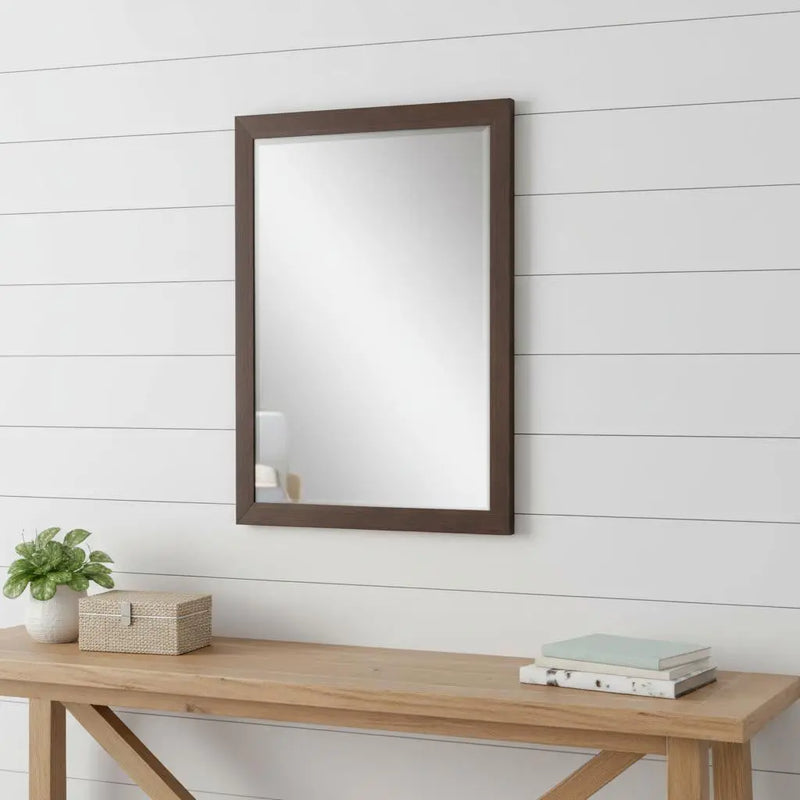 39" Dark Brown Framed Accent Mirror Homeroots Bed & Bath