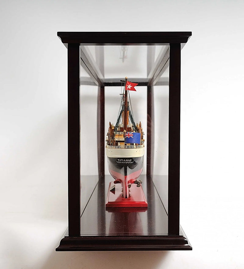 39" Dark Brown Glass Standard Display Stand Homeroots Kitchen & Dining