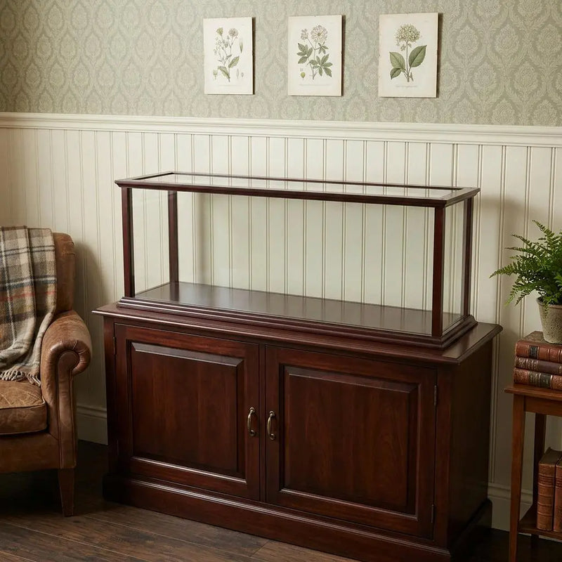 39" Dark Brown Glass Standard Display Stand Homeroots Kitchen & Dining