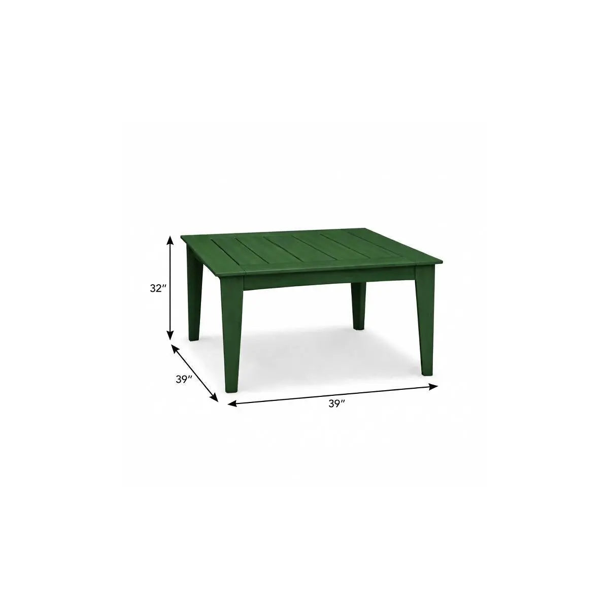 39" Green Heavy Duty Plastic Square Outdoor Dining Table Homeroots Outdoor