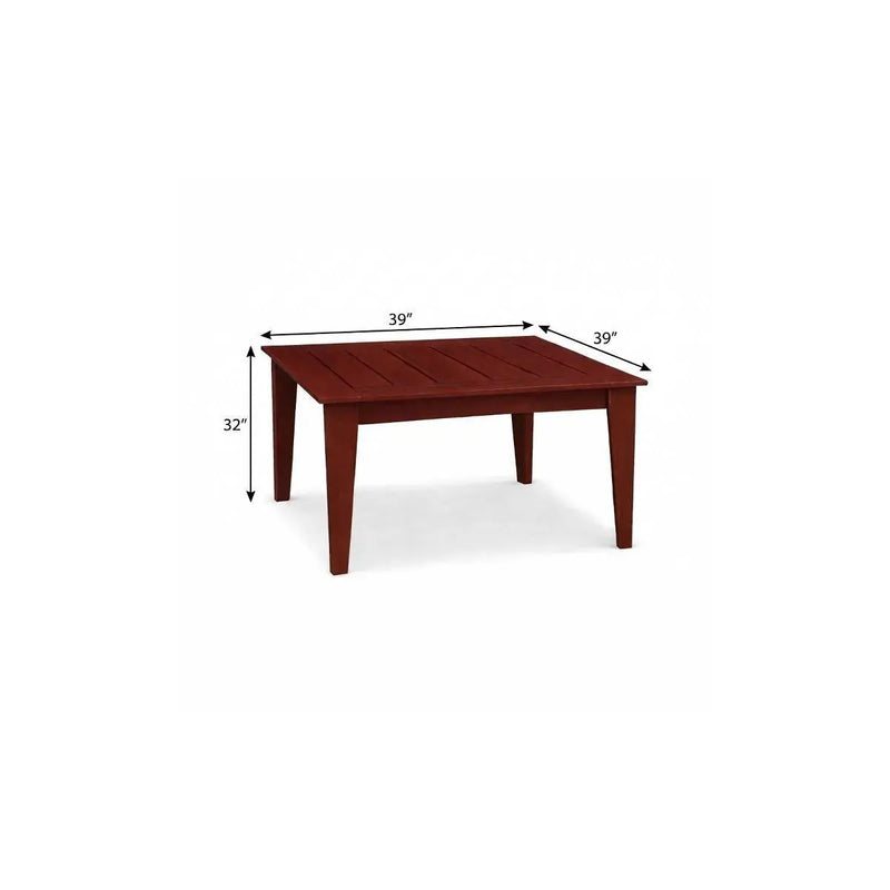 39" Mahogany Heavy Duty Plastic Square Outdoor Dining Table Homeroots Outdoor