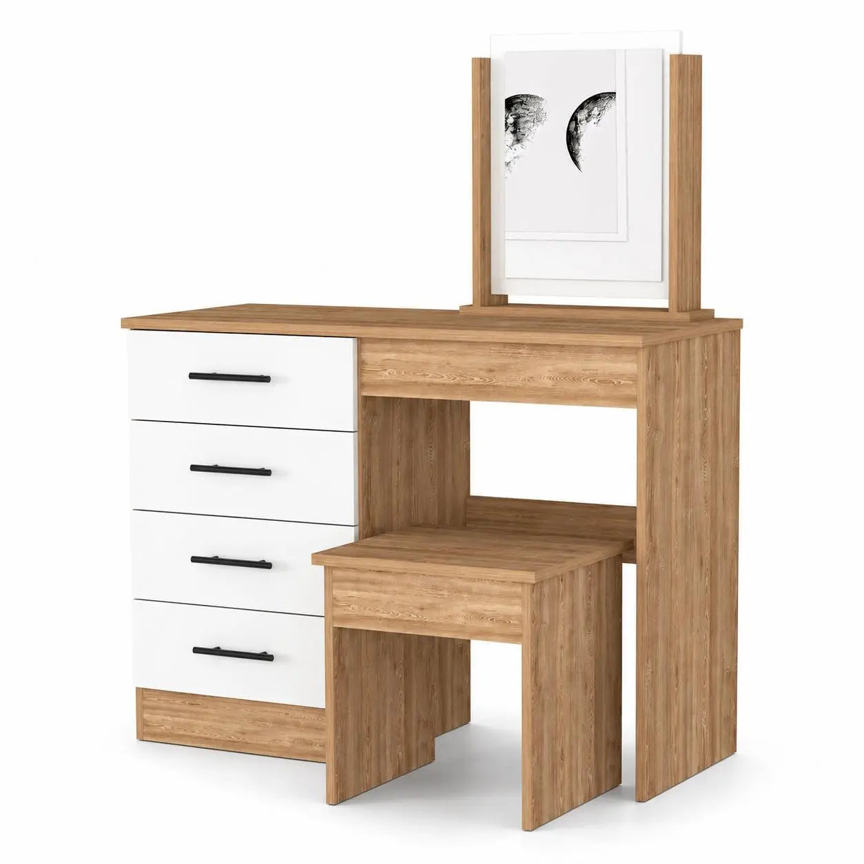 39" Natural Wood Freestanding Bathroom Vanity And Four Drawers Homeroots Bed & Bath