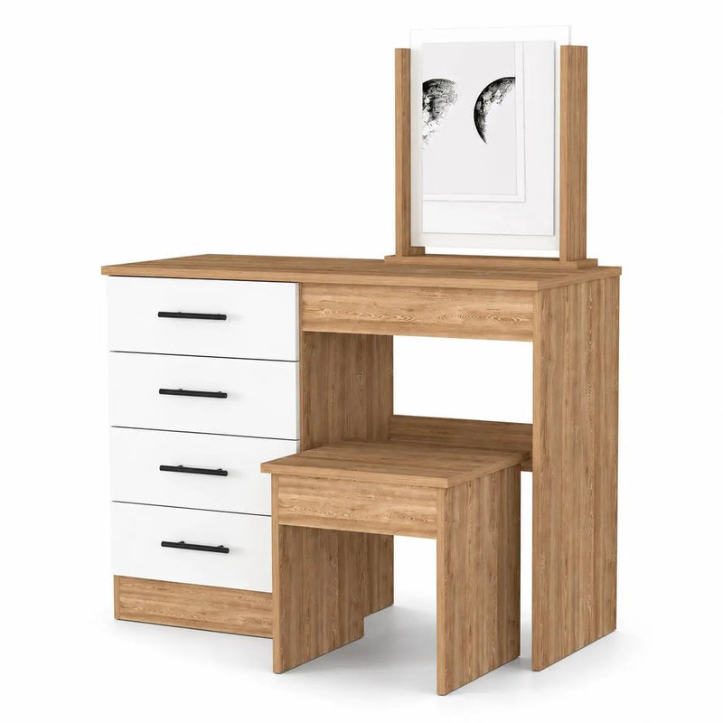 39" Natural Wood Freestanding Bathroom Vanity And Four Drawers Homeroots Bed & Bath