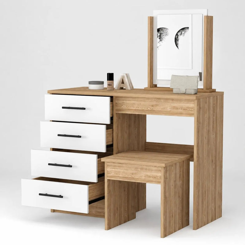 39" Natural Wood Freestanding Bathroom Vanity And Four Drawers Homeroots Bed & Bath