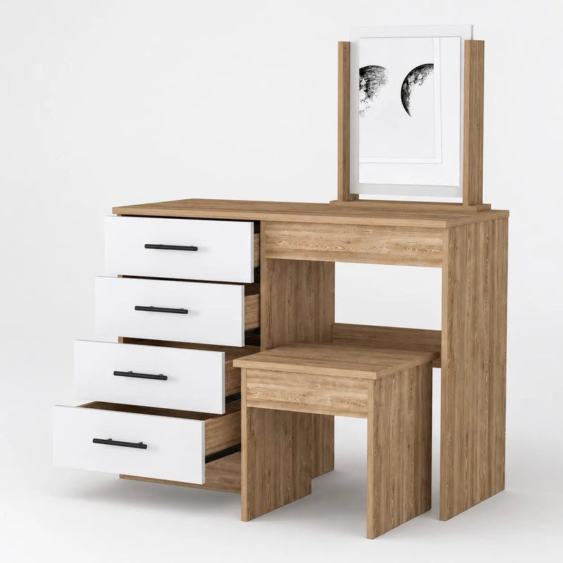 39" Natural Wood Freestanding Bathroom Vanity And Four Drawers Homeroots Bed & Bath