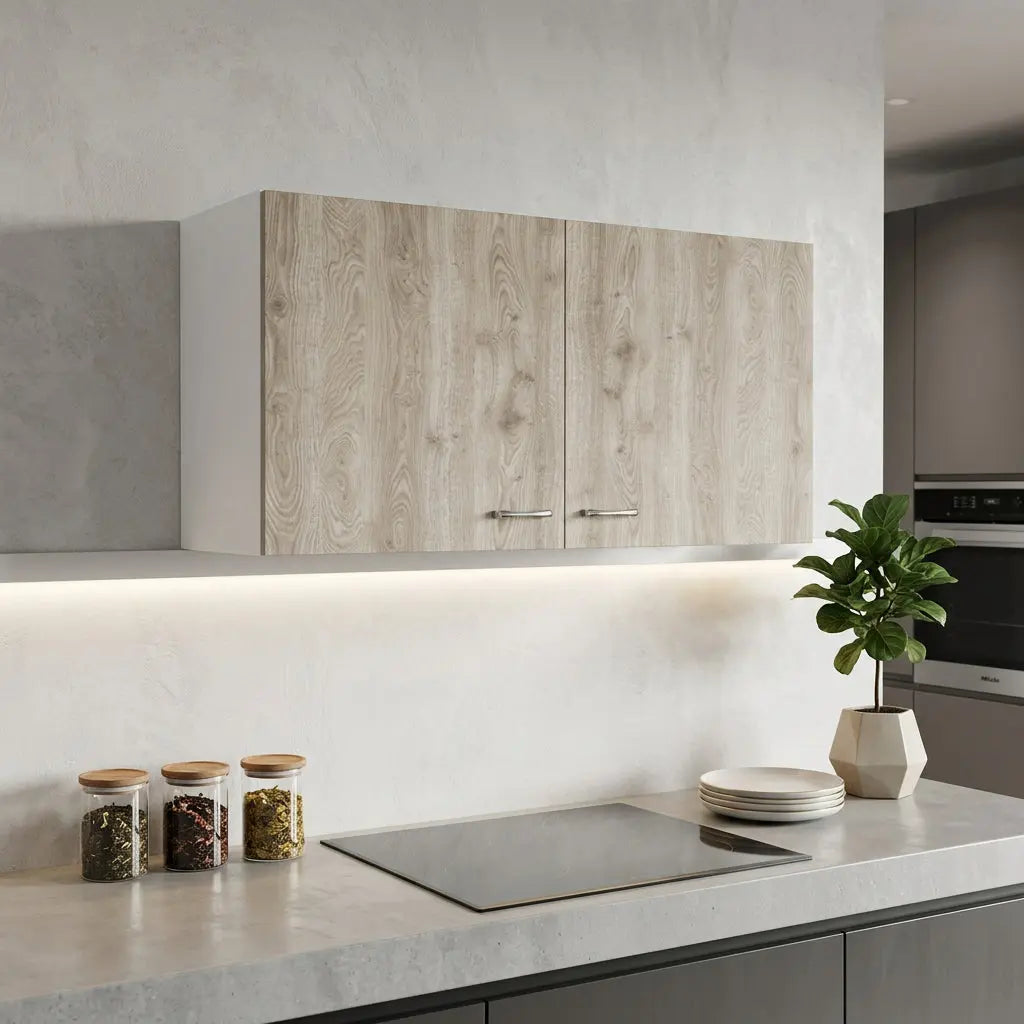 39" Oak Wood Wall Mounted Accent Cabinet With Two Doors Homeroots Kitchen & Dining