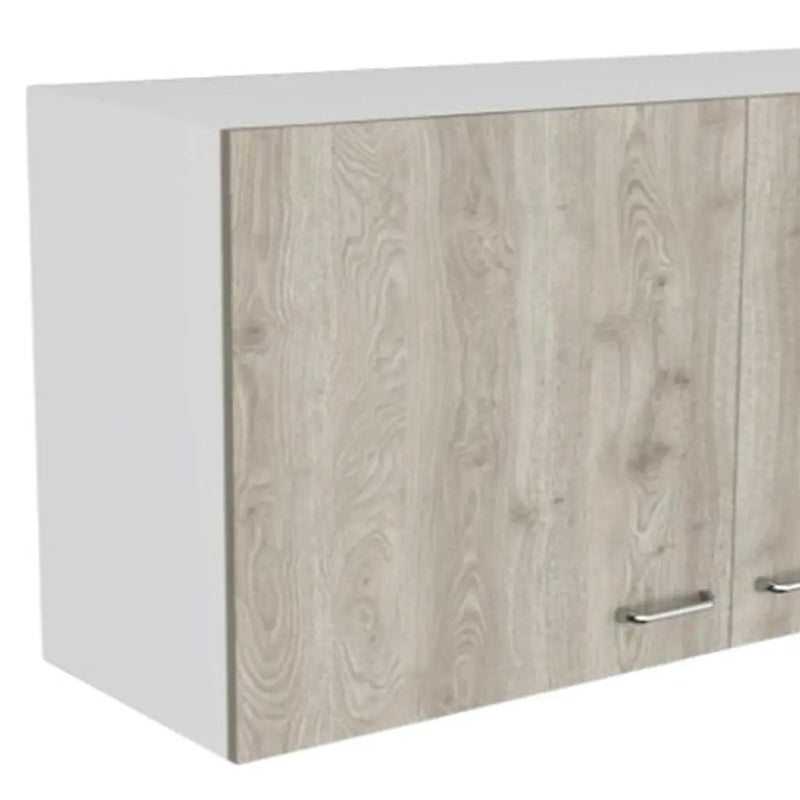 39" Oak Wood Wall Mounted Accent Cabinet With Two Doors Homeroots Kitchen & Dining