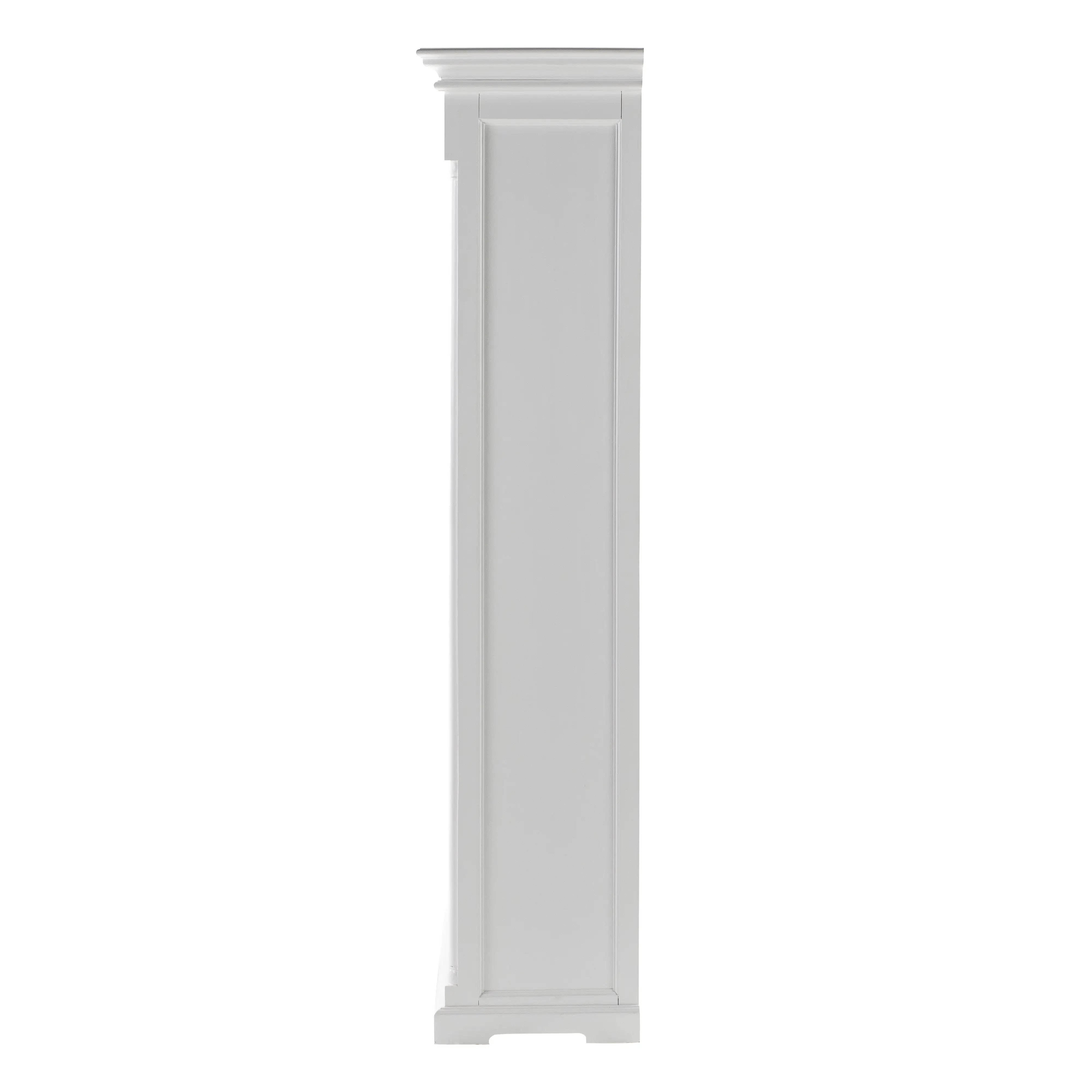 39" Off White Solid Wood Frame Curio Cabinet With Glass Doors Homeroots Kitchen & Dining