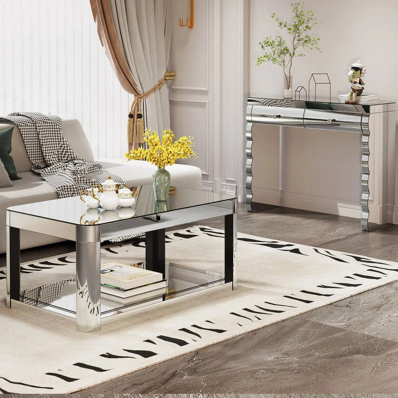 39" Silver Wood Vanity Table Homeroots Living Room