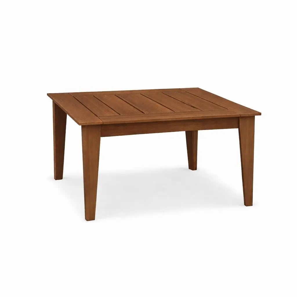 39" Walnut Heavy Duty Plastic Square Outdoor Dining Table Homeroots Outdoor
