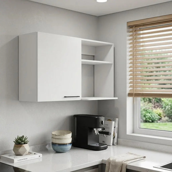 39" White Accent Cabinet With Two Shelves Homeroots Kitchen & Dining