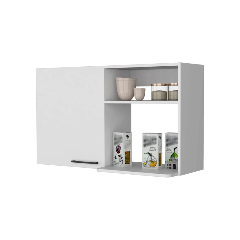 39" White Accent Cabinet With Two Shelves Homeroots Kitchen & Dining