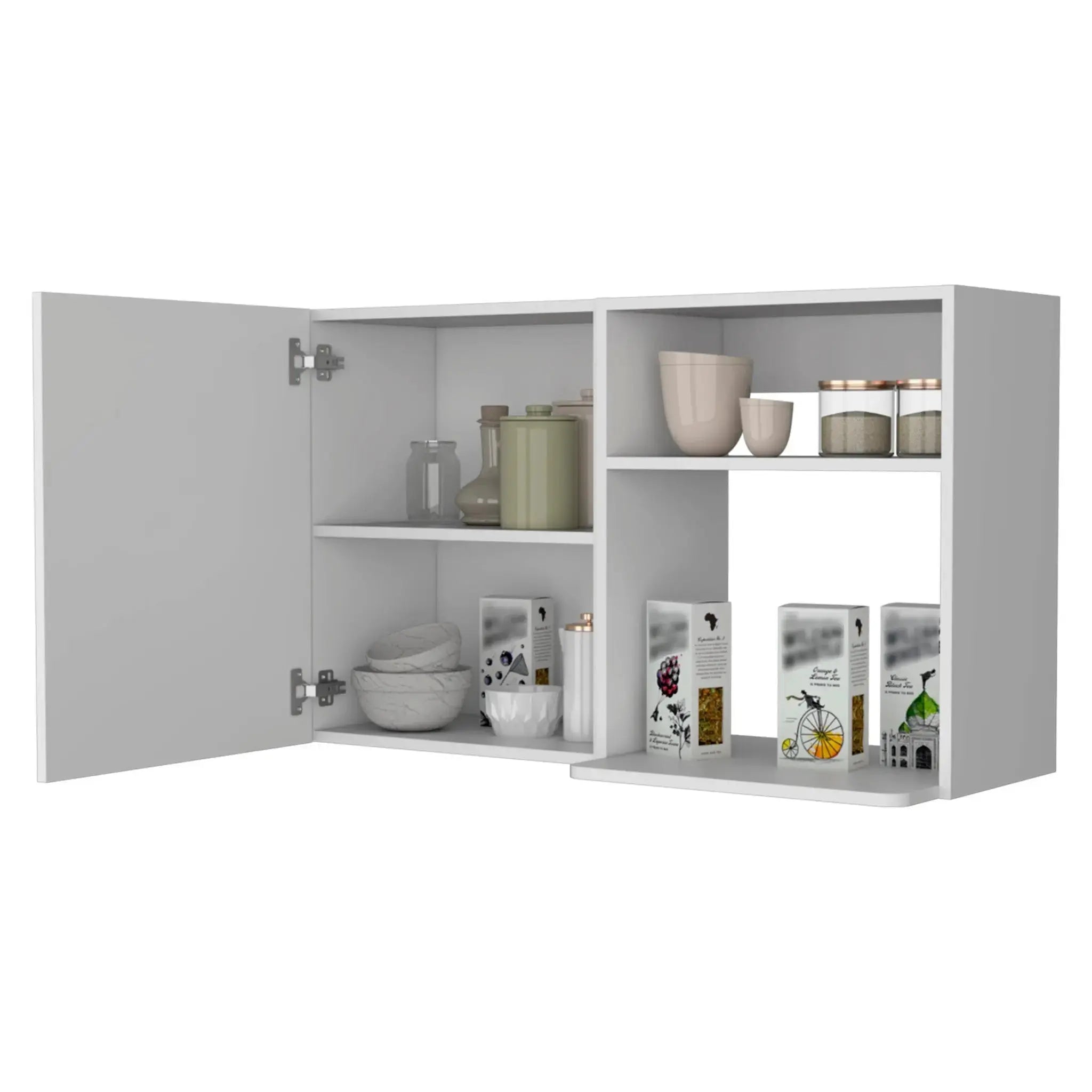 39" White Accent Cabinet With Two Shelves Homeroots Kitchen & Dining