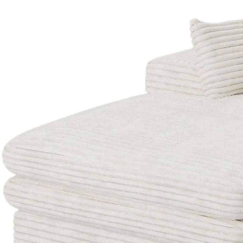39" White Corduroy Lounge Chair Homeroots Living Room