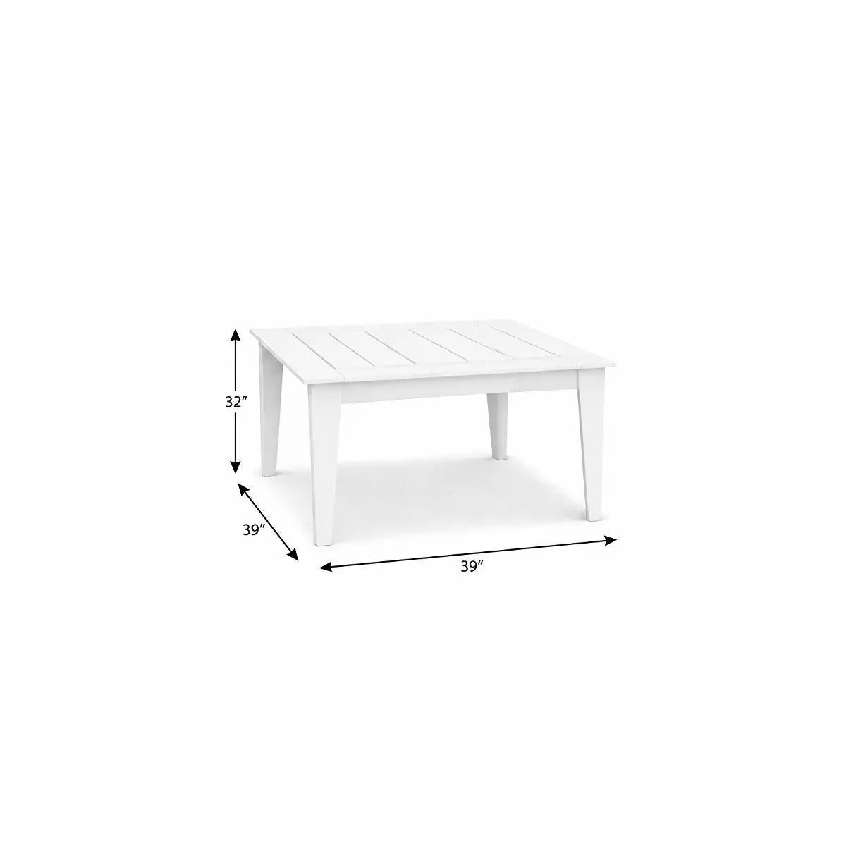 39" White Heavy Duty Plastic Square Outdoor Dining Table Homeroots Outdoor