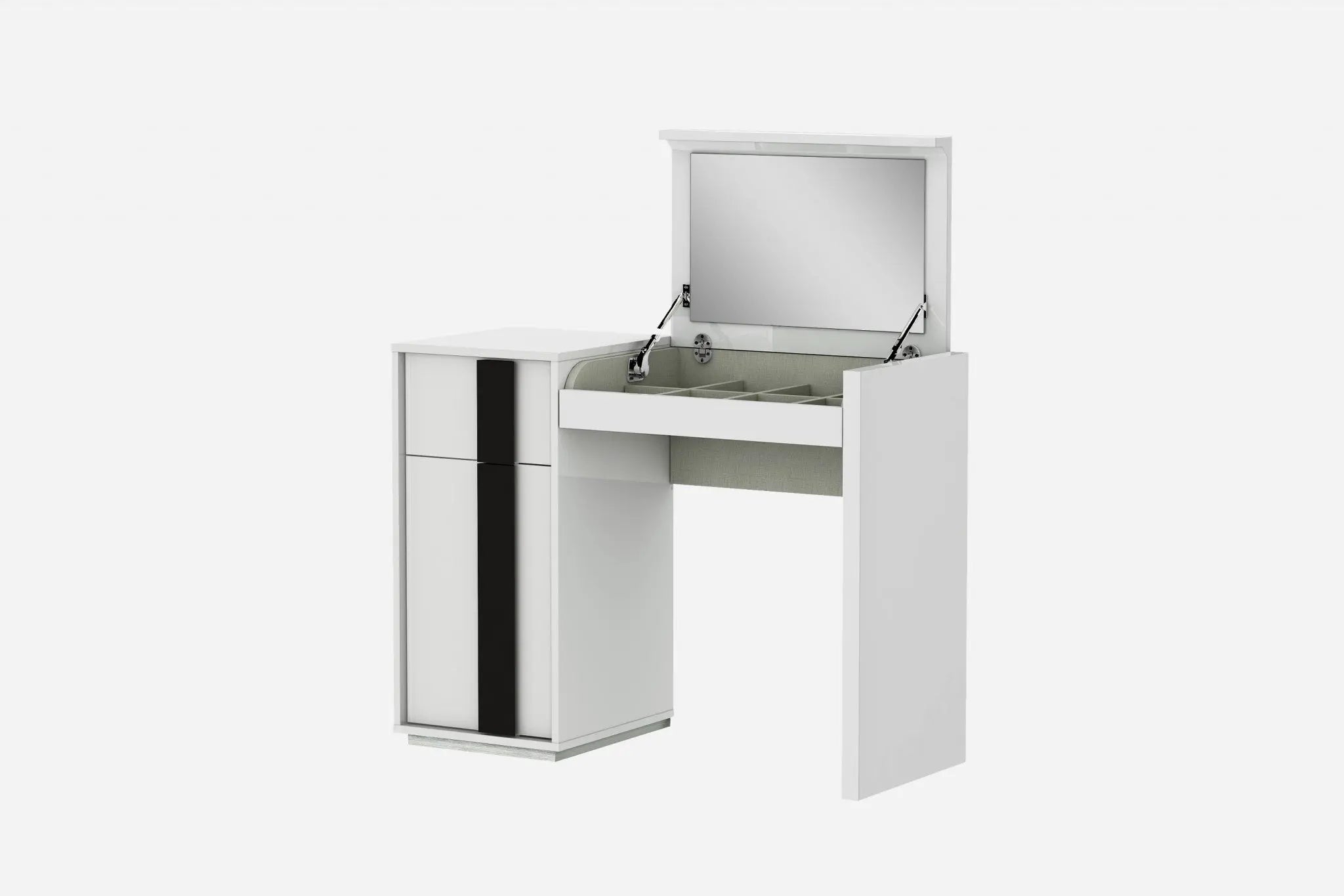 39" White Single Drawer Vanity Chest With Mirror Homeroots Bed & Bath