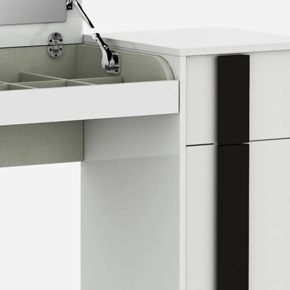39" White Single Drawer Vanity Chest With Mirror Homeroots Bed & Bath