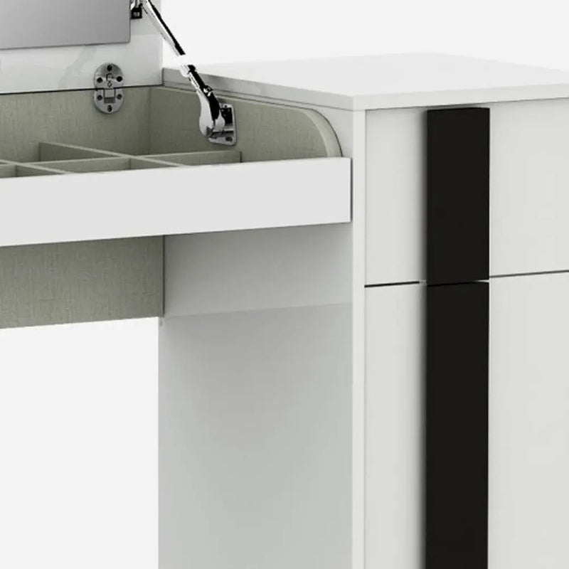 39" White Single Drawer Vanity Chest With Mirror Homeroots Bed & Bath