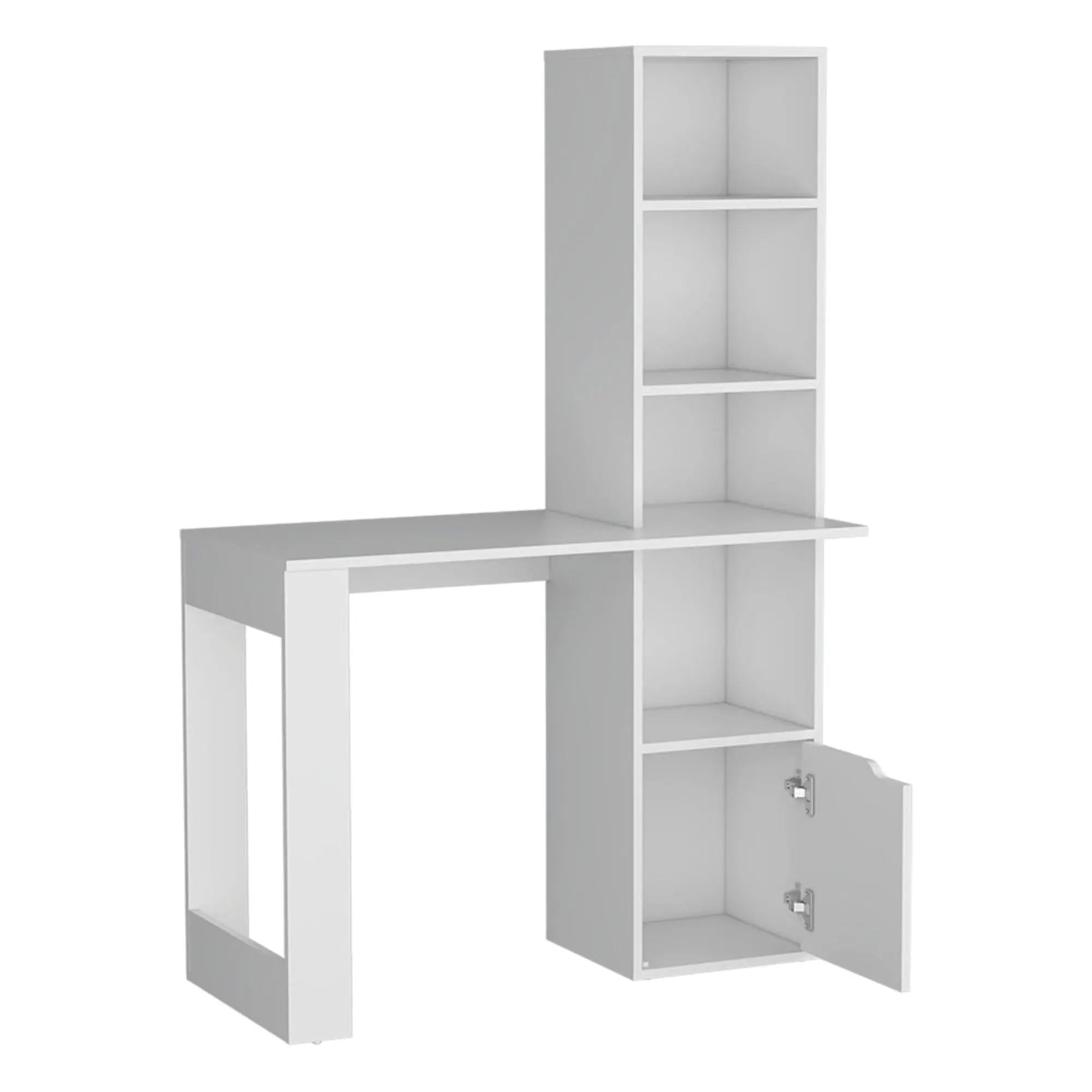 39" White Wood Pedestal Computer Desk With Hutch Homeroots Office