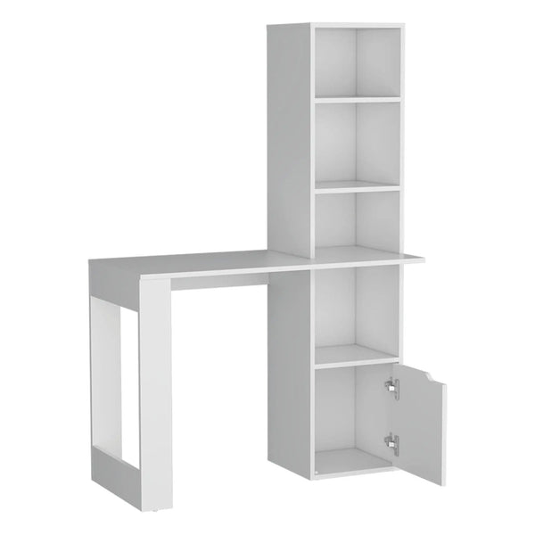 39" White Wood Pedestal Computer Desk With Hutch Homeroots Office