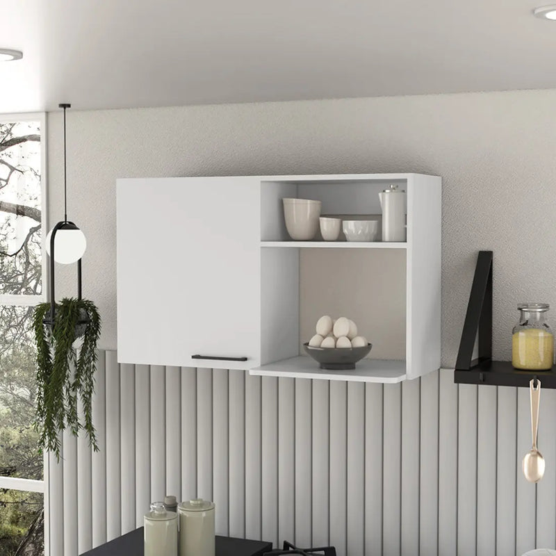 39" White Wood Wall Mounted Accent Cabinet With Single Door Homeroots Kitchen & Dining