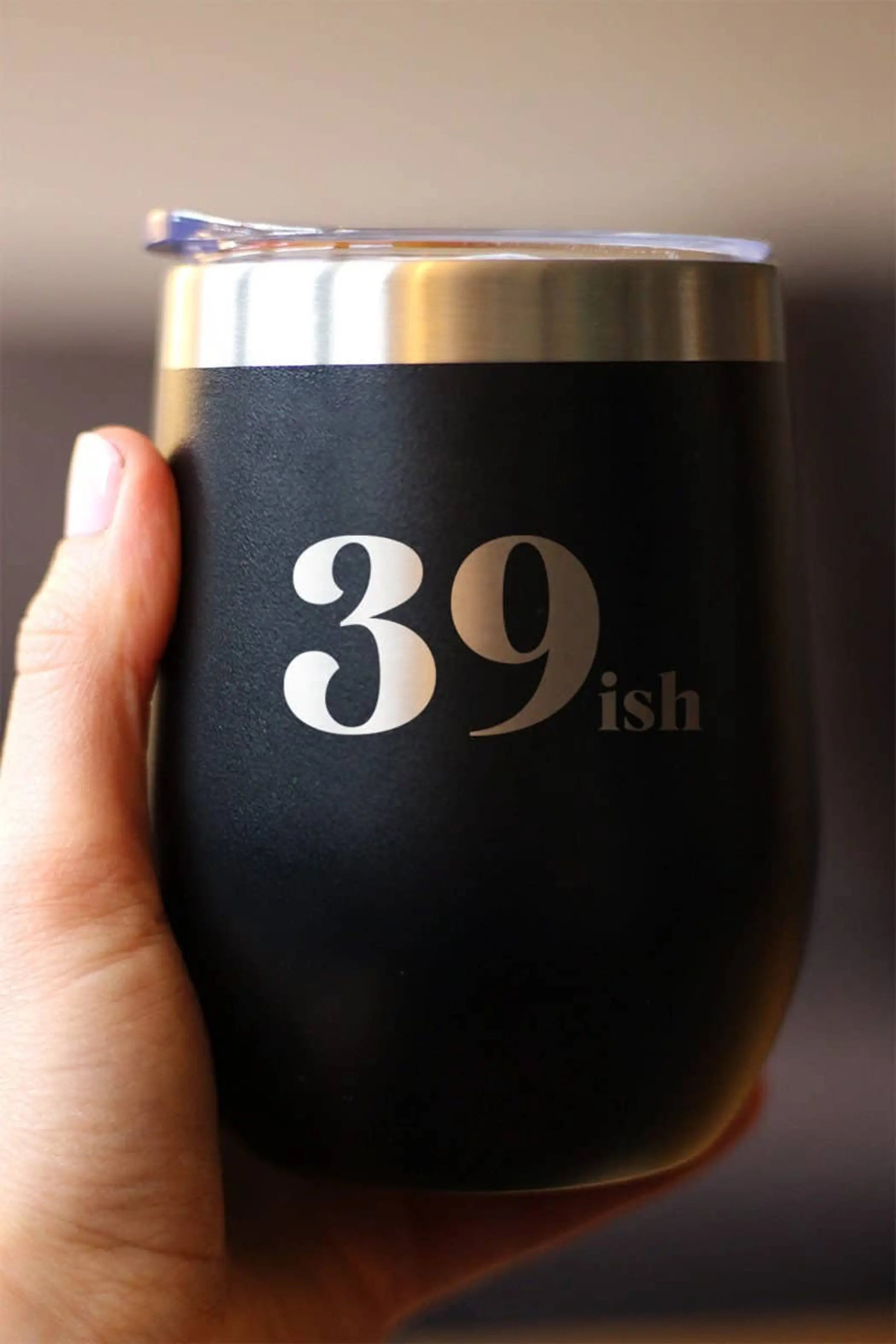 39ish Insulated Wine Tumbler - 40th Birthday Gifts and Decor Bevvee