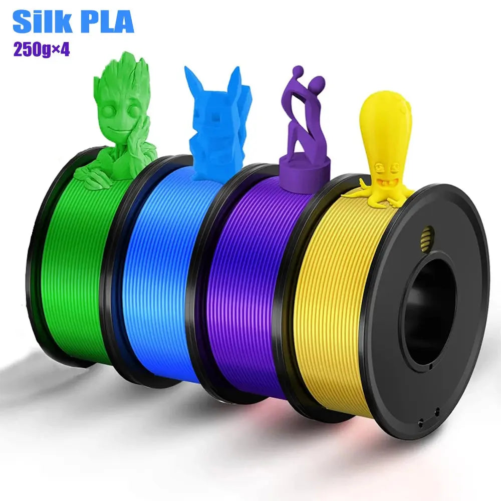 3D Printer Filament 4 Colors Green Blue Yellow Purple Filiment1.75 Accuracy ±0.02mm 250G X 4 GreatEagleInc