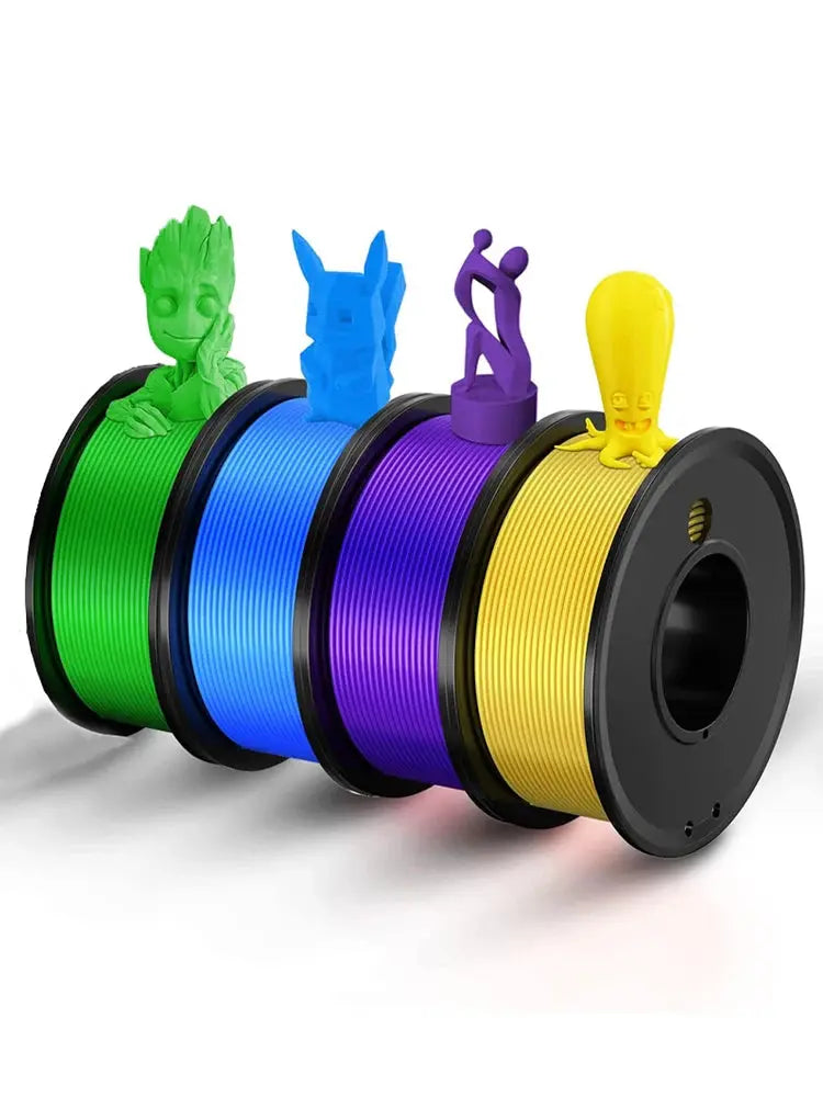 3D Printer Filament 4 Colors Green Blue Yellow Purple Filiment1.75 Accuracy ±0.02mm 250G X 4 GreatEagleInc