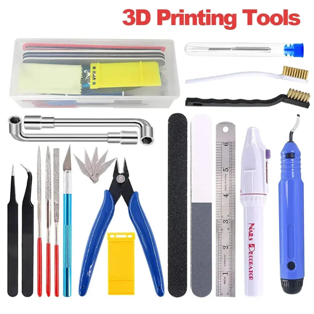 3D Printer Tool Kit Trimming Knife Scraper Cleaning Needle Tweezers Pliers Scraper Basic Deburring Tools Kit DIY 3D Printer Part GreatEagleInc