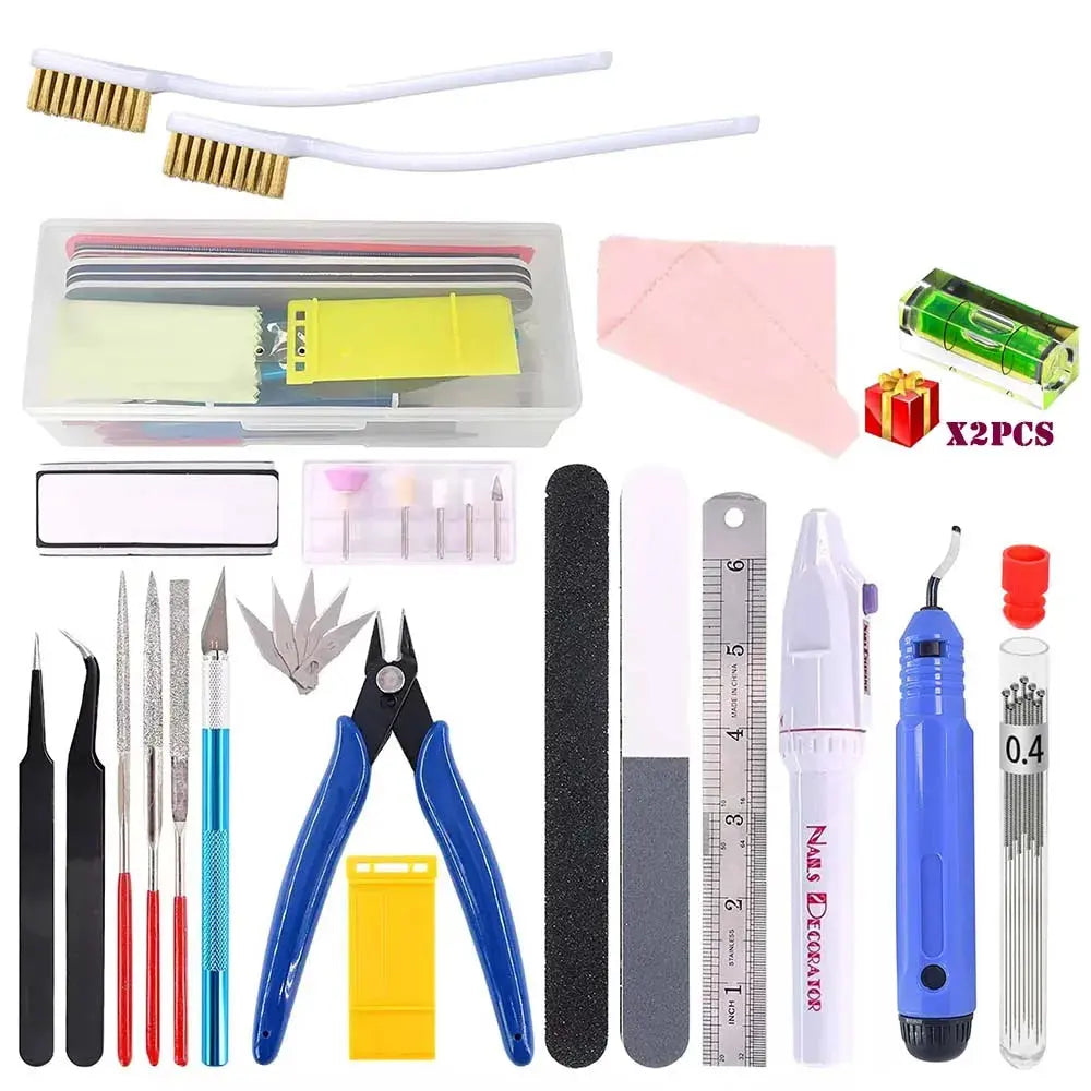 3D Printer Tool Kit Trimming Knife Scraper Cleaning Needle Tweezers Pliers Scraper Basic Deburring Tools Kit DIY 3D Printer Part GreatEagleInc