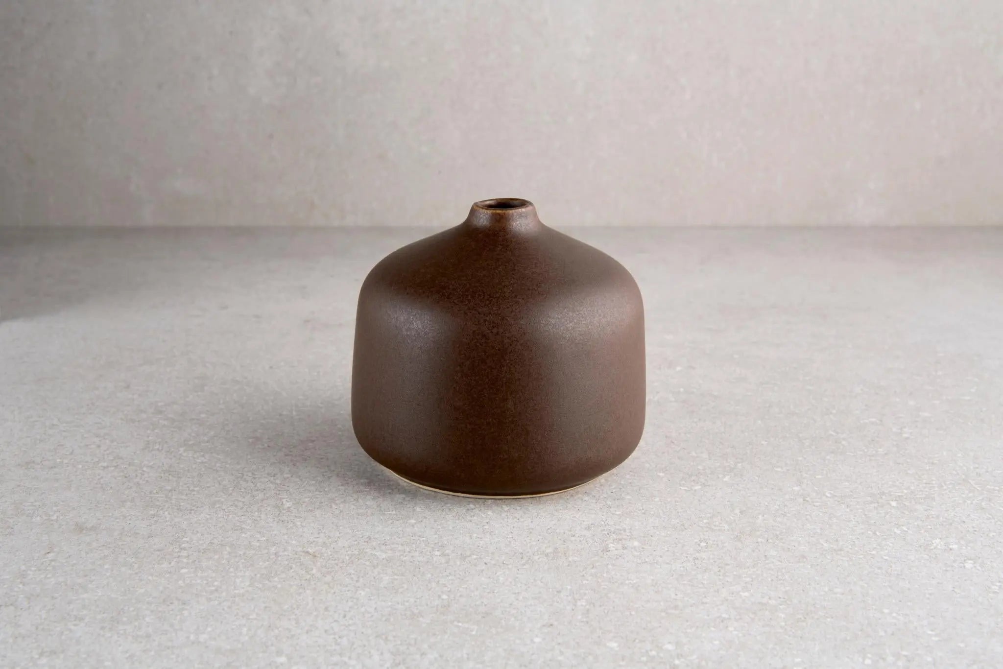3" Brown Ceramic Bud Table Vase Homeroots Home Decor