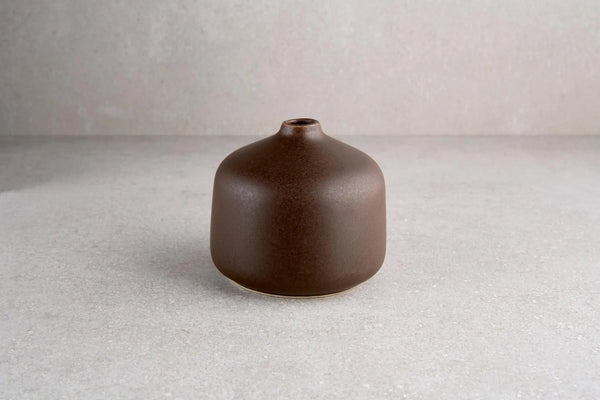 3" Brown Ceramic Bud Table Vase Homeroots Home Decor