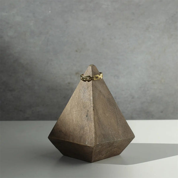 3" Brown Solid Wood Pyramid Decorative Sculpture GreatEagleInc