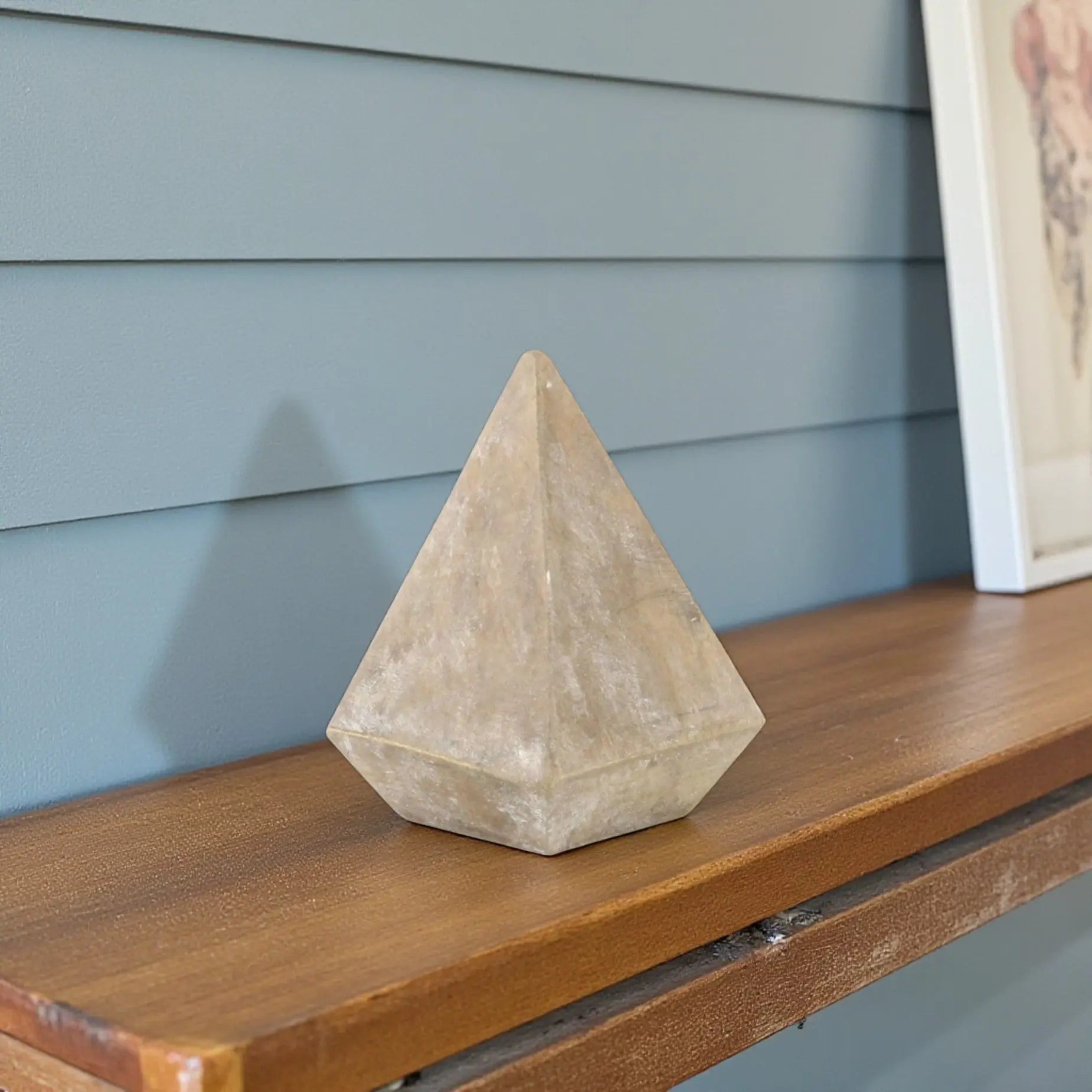 3" Brown Solid Wood Pyramid Decorative Sculpture GreatEagleInc