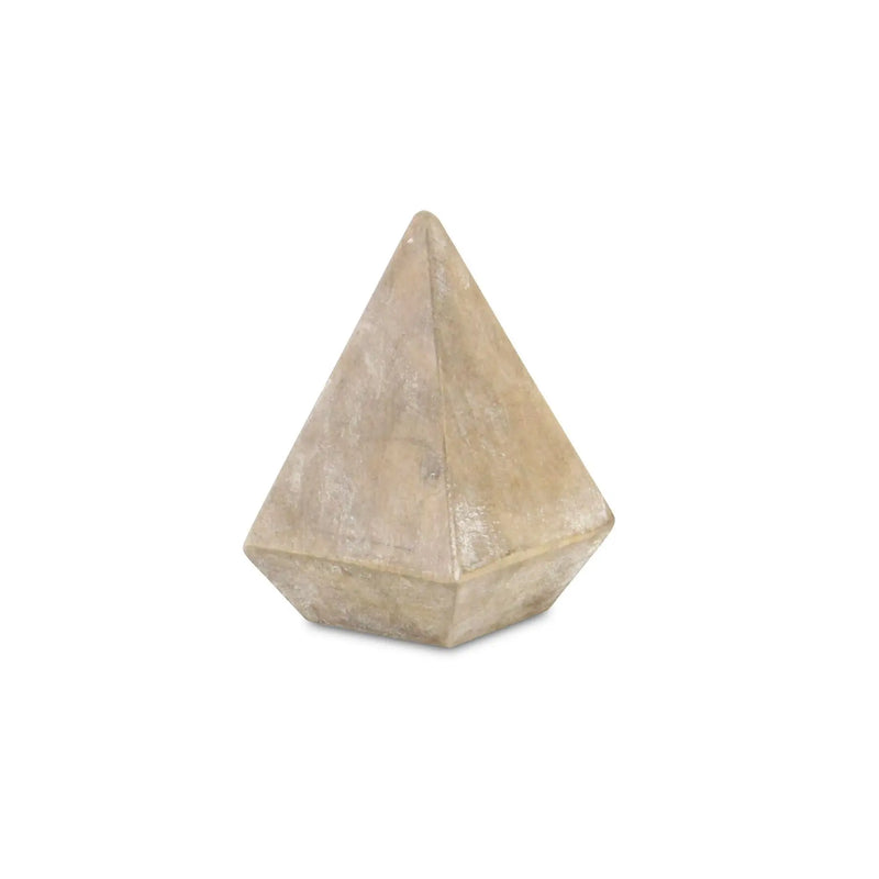 3" Brown Solid Wood Pyramid Decorative Sculpture GreatEagleInc
