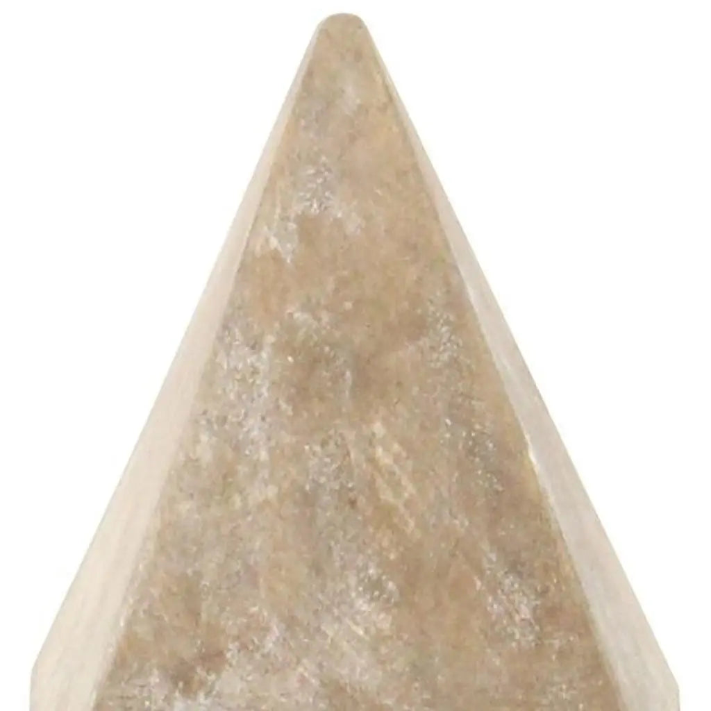 3" Brown Solid Wood Pyramid Decorative Sculpture GreatEagleInc