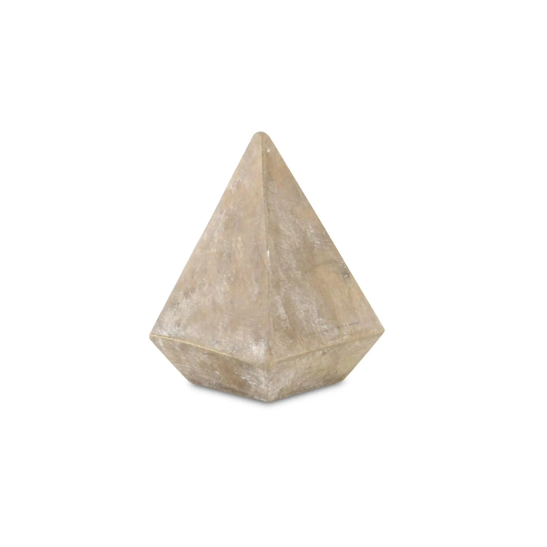 3" Brown Solid Wood Pyramid Decorative Sculpture GreatEagleInc
