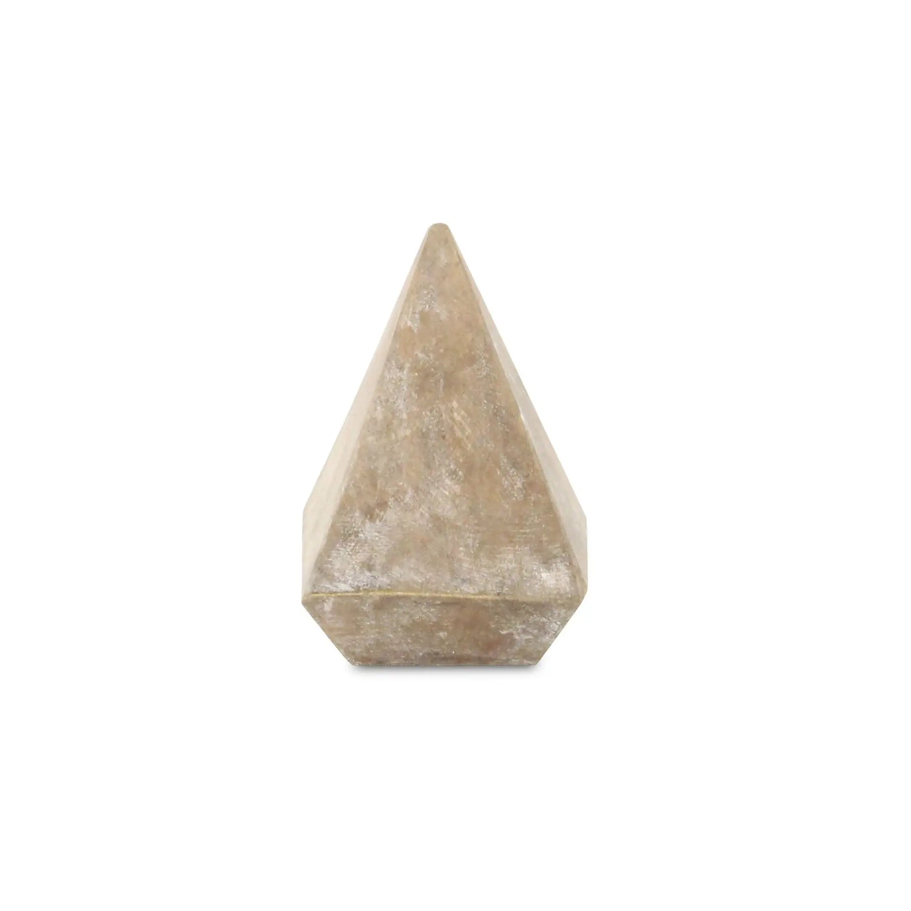 3" Brown Solid Wood Pyramid Decorative Sculpture GreatEagleInc