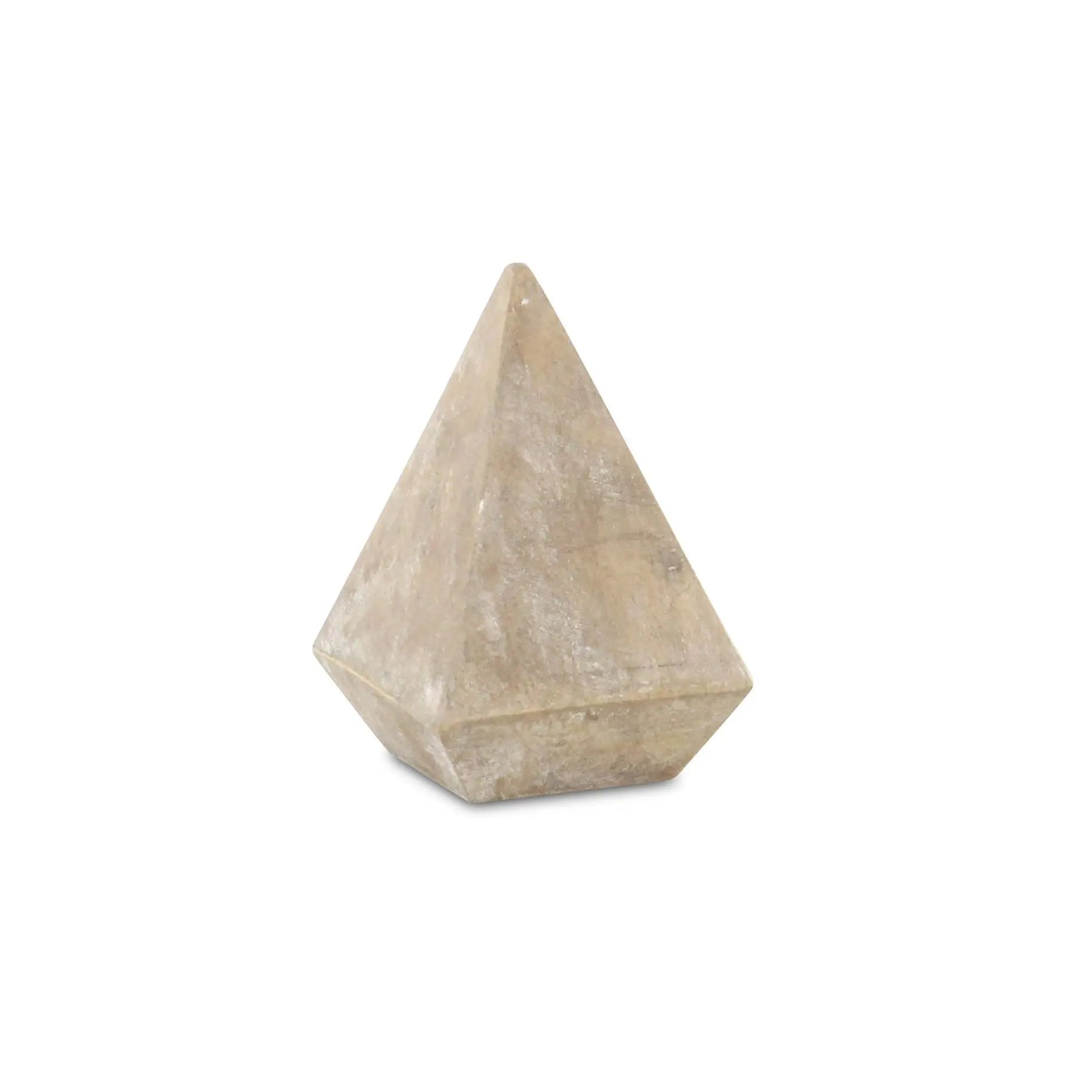 3" Brown Solid Wood Pyramid Decorative Sculpture GreatEagleInc