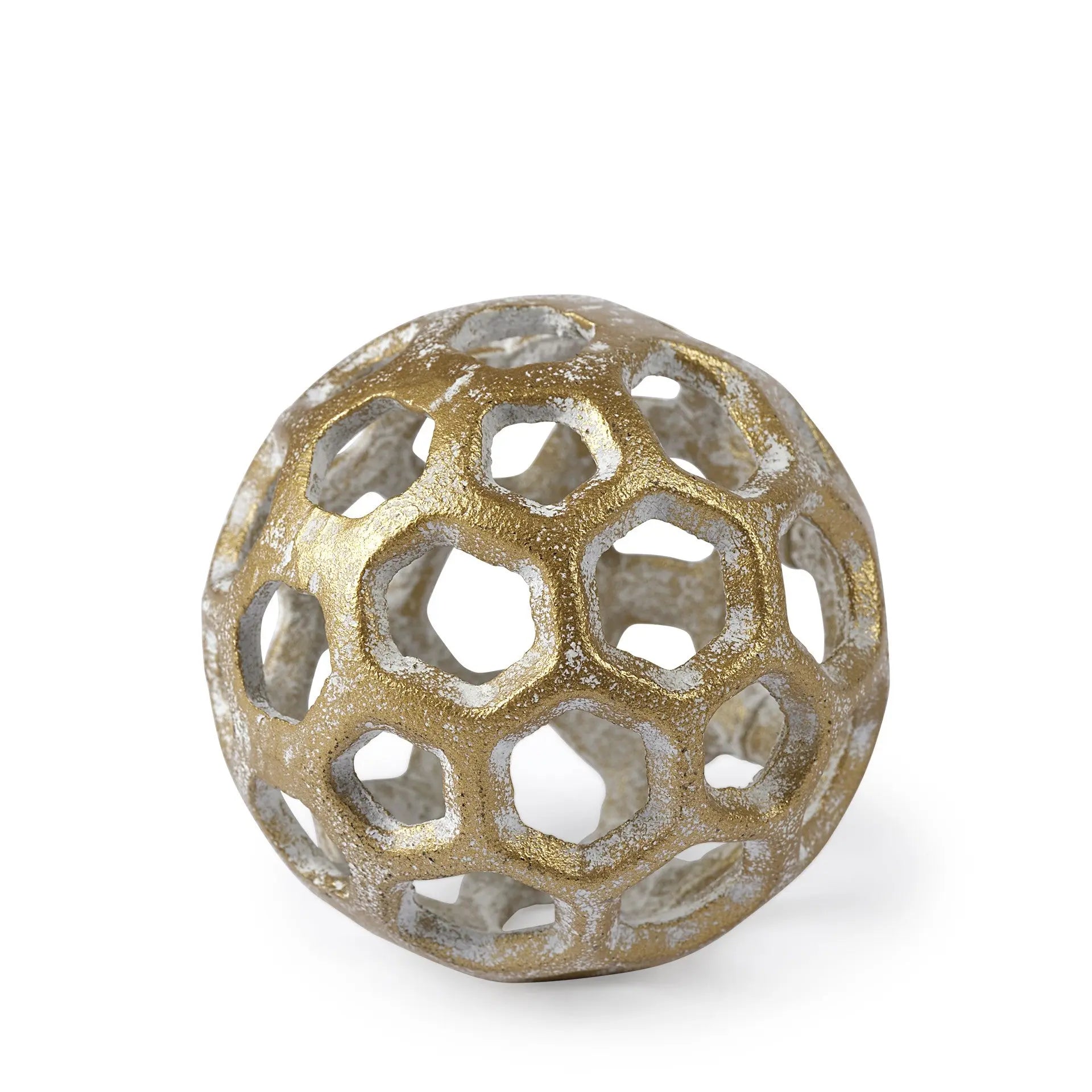 3" Gold Metal Decorative Orb Tabletop Sculpture Homeroots Home Decor