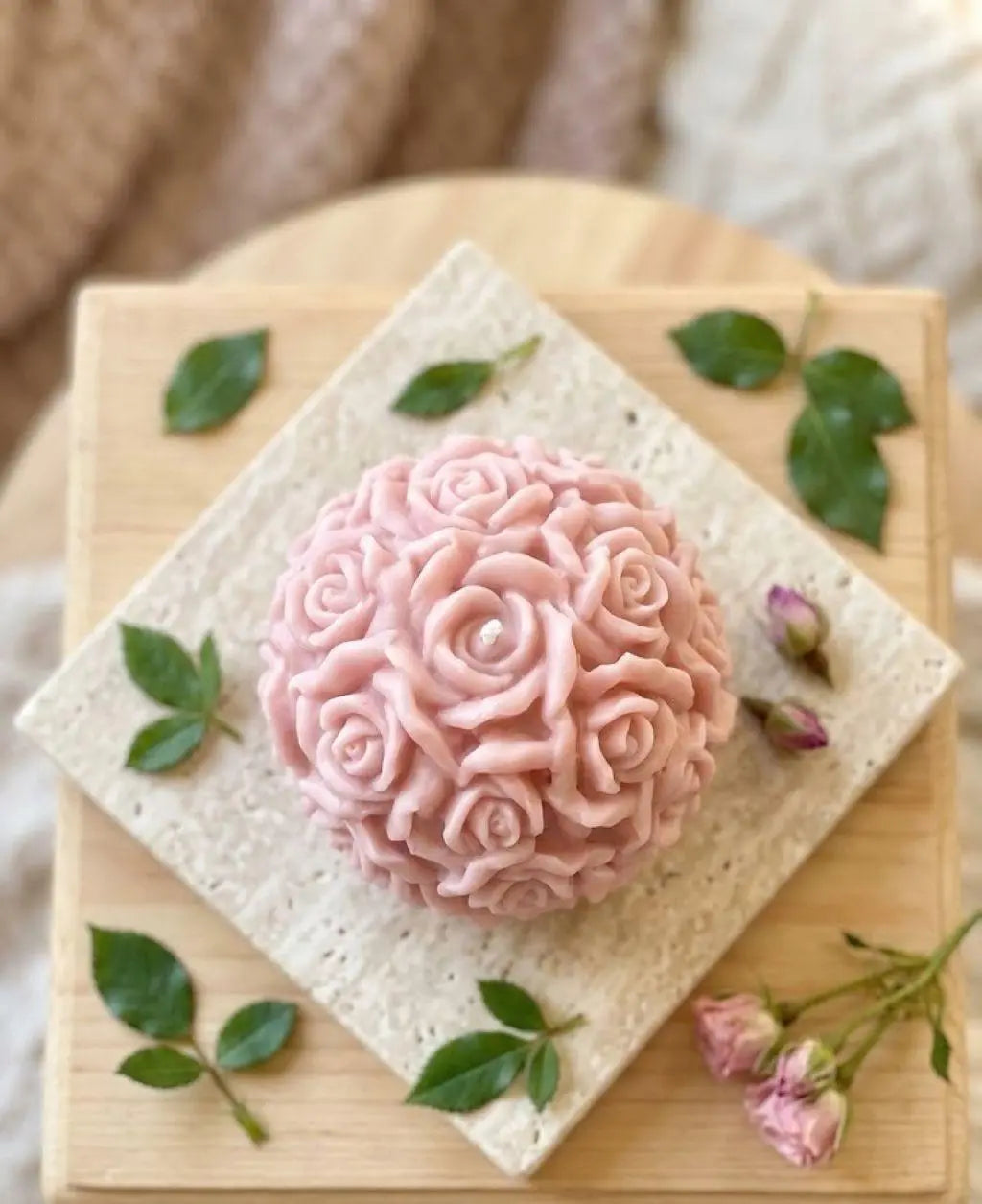 3" Pink Vanilla Scented Blossom Dimensional Candle Homeroots Home Decor